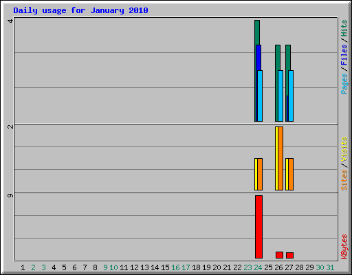 Daily usage for January 2010