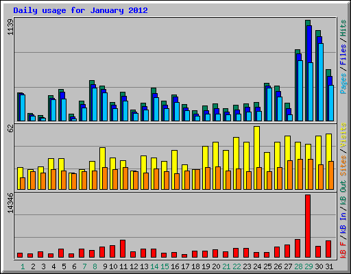 Daily usage for January 2012