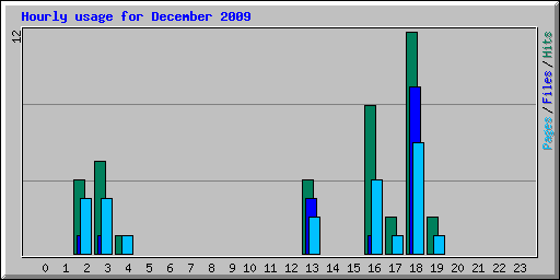 Hourly usage for December 2009