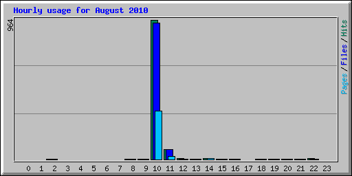 Hourly usage for August 2010