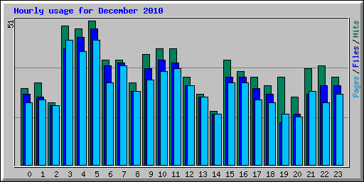 Hourly usage for December 2010