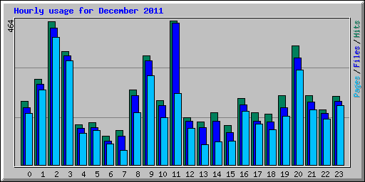 Hourly usage for December 2011