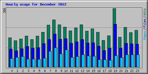 Hourly usage for December 2012