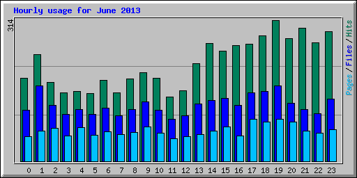 Hourly usage for June 2013